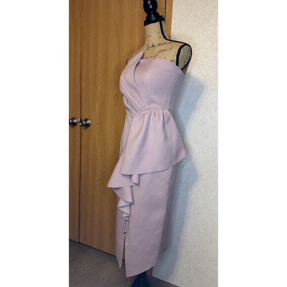 ELLIAT Reception Ruffle Midi Dress Lilac Pink Structured Formal Party S/M READ - Picture 4 of 12